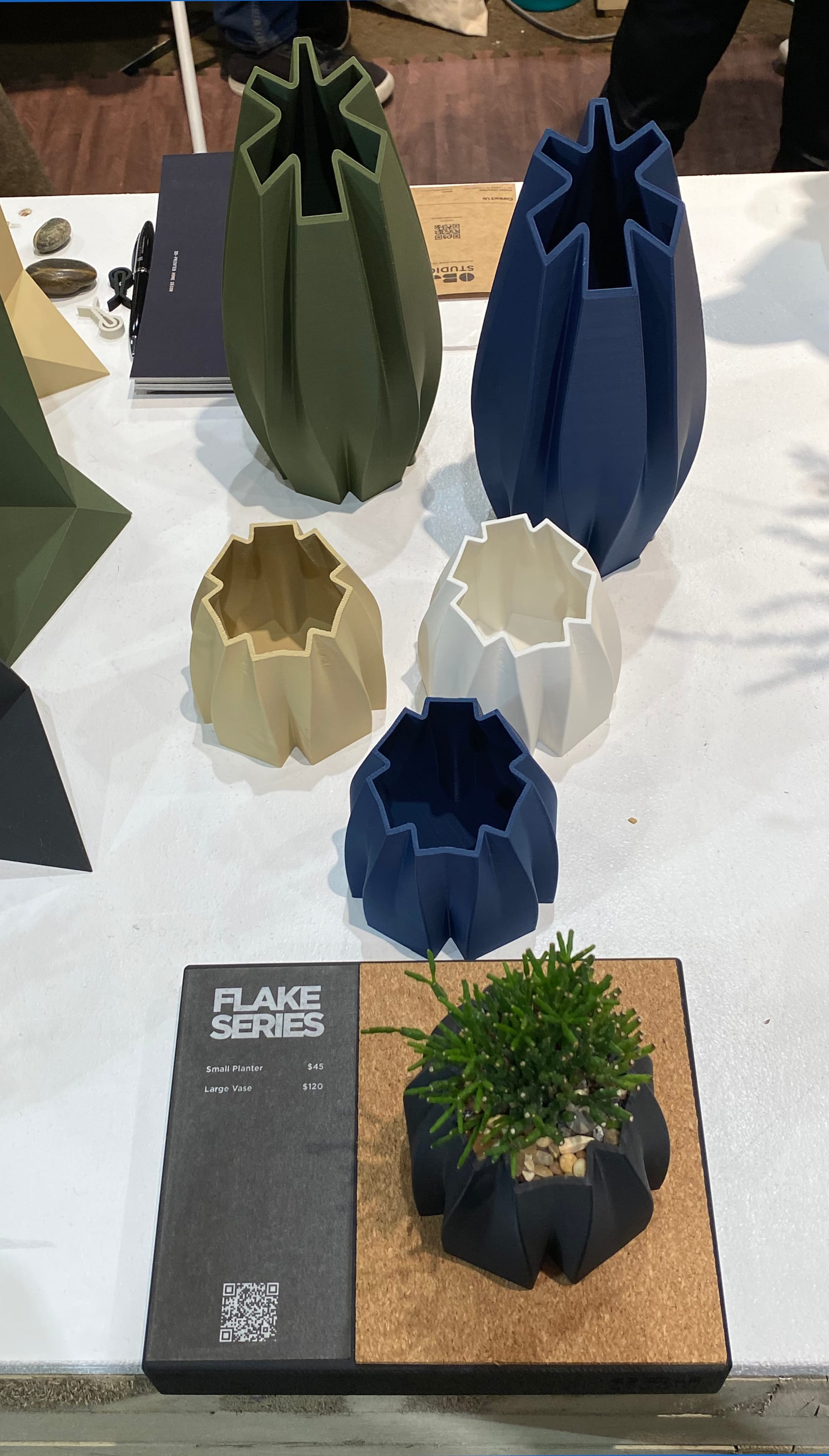 3d-printed vases.